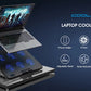 Coolcold 15.6-17.3inch Laptop Cooling Pad with 6 Quiet Fans,7 Height Wind Speed Adjustable,Laptop Cooer With Mobile Phone holder Solveify