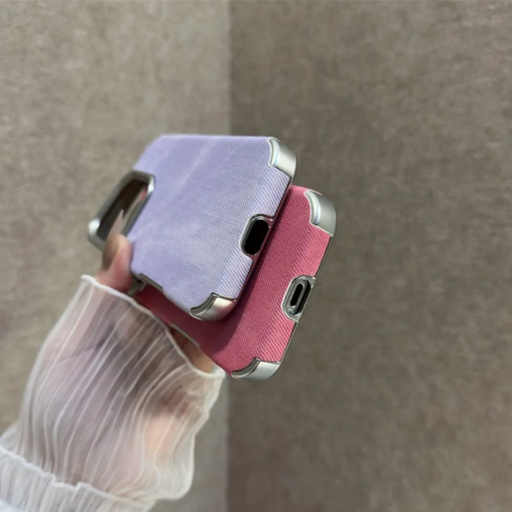 Retro Vintage Cowboy Fabric Case for iPhone 17 Air 16 15 14 13 12 Pro Max 11 Plus Luxury Jeans Soft Bumper Armor Phone Cover Solveify