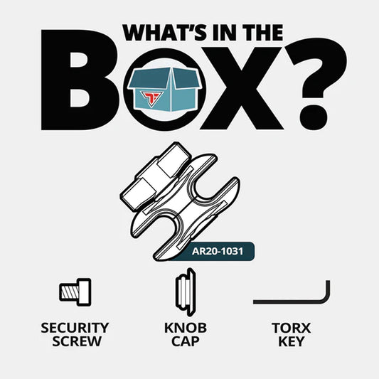 BLACK 20 SERIES 2" LONG SINGLE ANTI-THEFT KNOB ARM GRIP'R