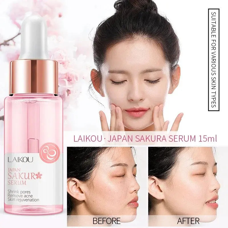 LAIKOU Sakura Face Serum - Vitamin C Brightening & Pore Refining Essence ( 30ml ) Solveify