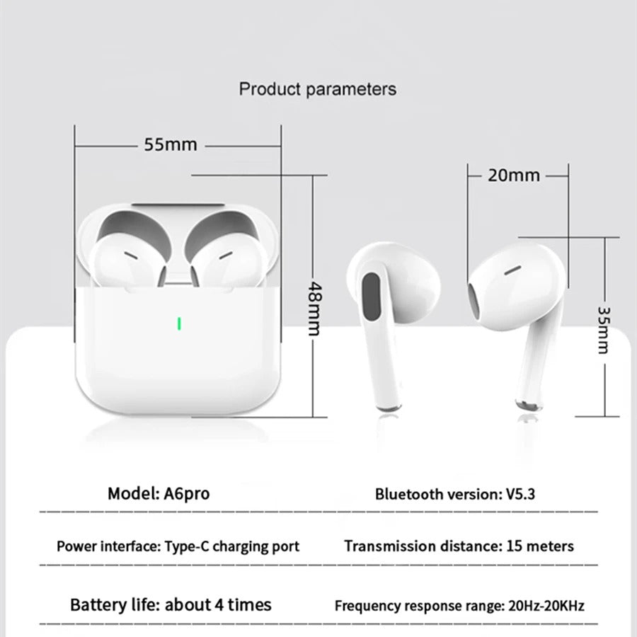 Air Pro True Wireless Bluetooth Earphones Headphones HiFi Sound Low Latency ANC Noise Reduction Earbuds for IPhone Android Solveify